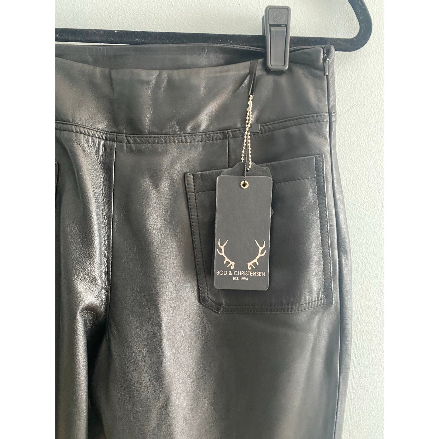 NWT Bod & Christensen Black Leather Pants Size 6