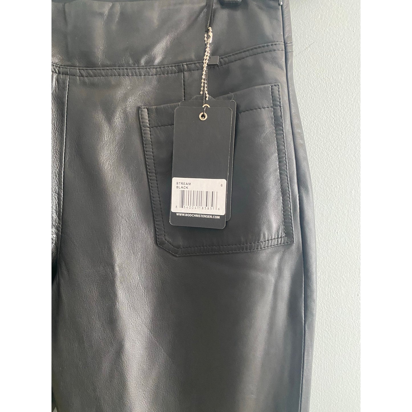NWT Bod & Christensen Black Leather Pants Size 6
