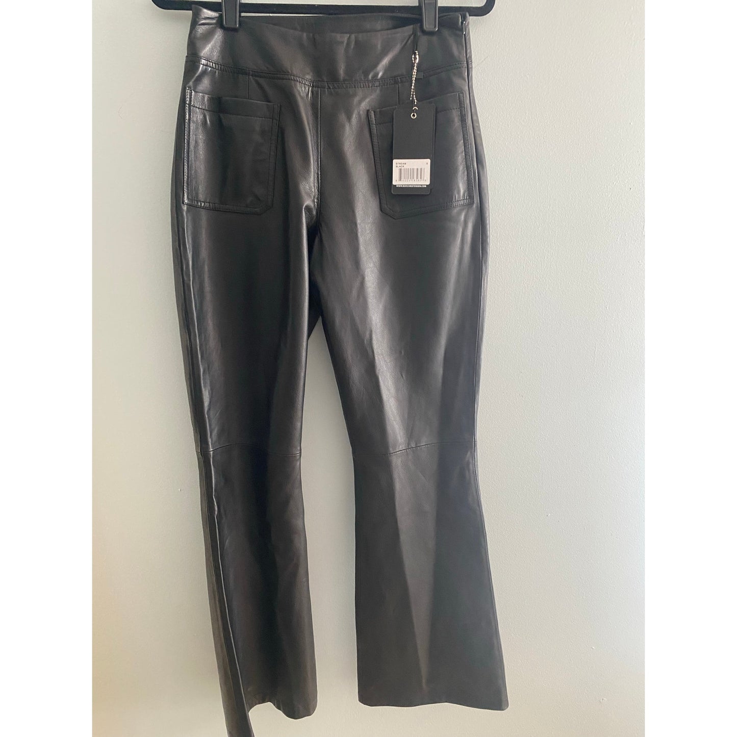 NWT Bod & Christensen Black Leather Pants Size 6