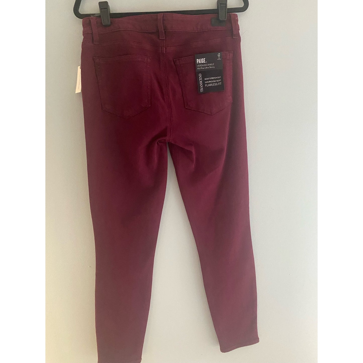 NWT Paige Verdugo Ankle Jeans in Vamp Red Size 30