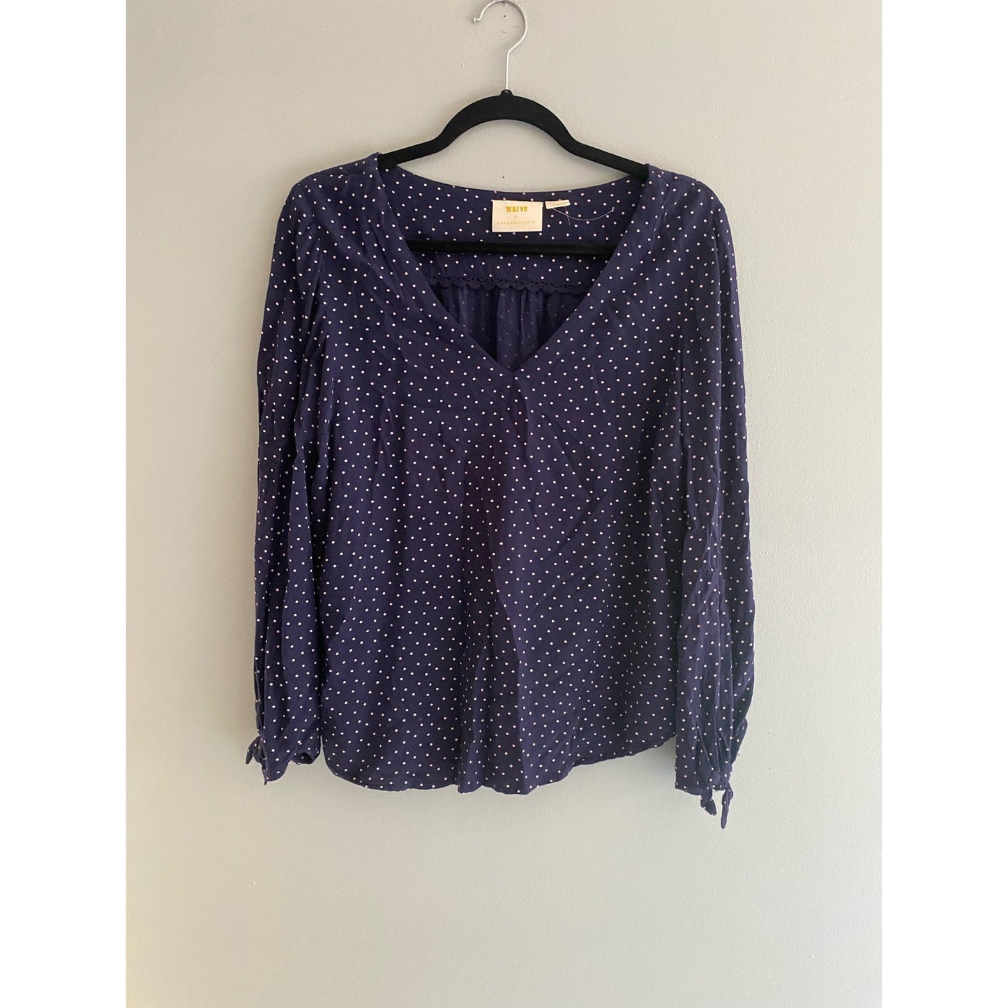 NWOT Anthropologie Maeve Pernille Polka Dot Blouse Size XS