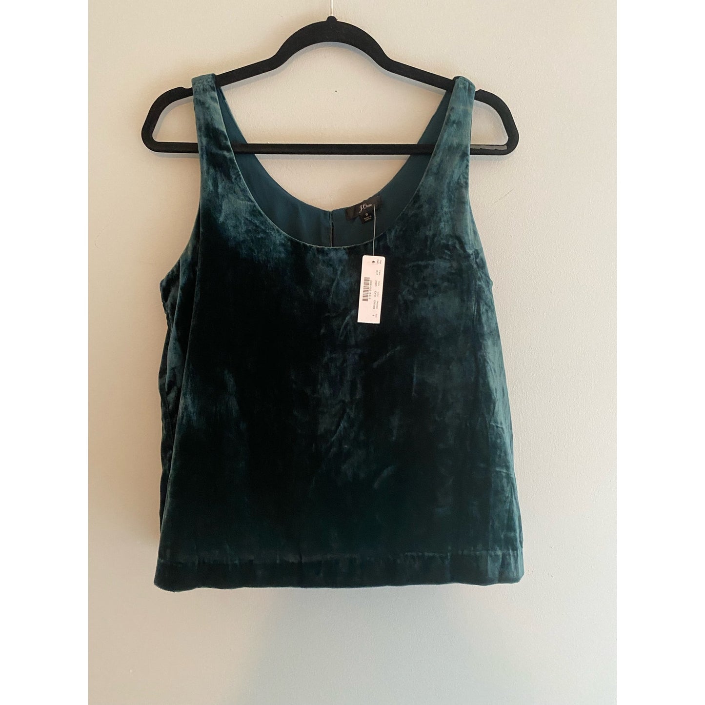 NWT J. Crew Green Velvet Tank Size 8