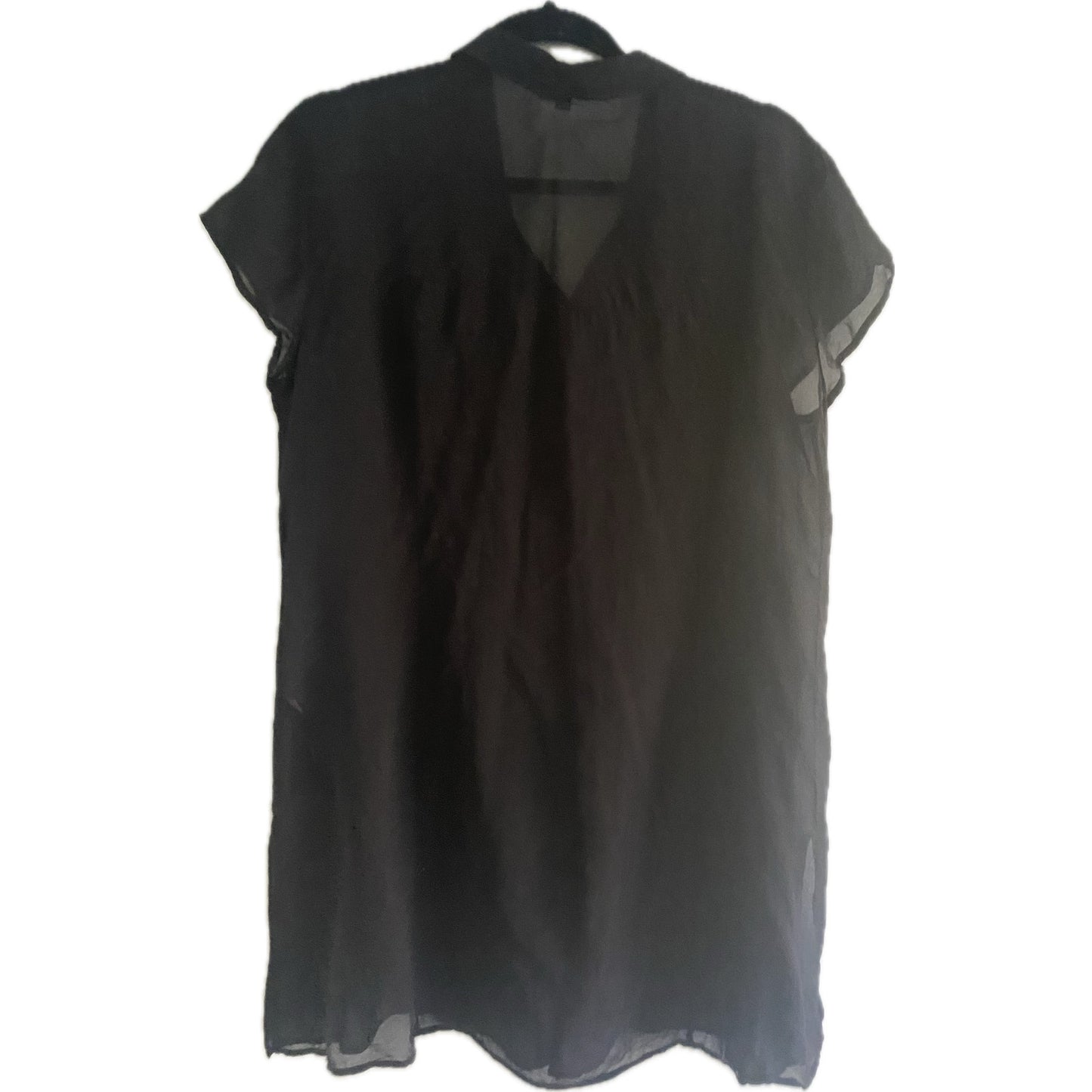 Eileen Fisher Black Sheer Silk Top Size L