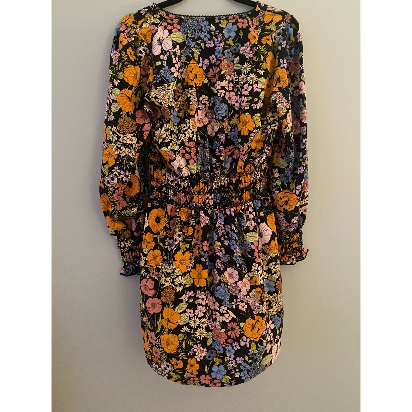 Wayf Black Floral Dress Size M