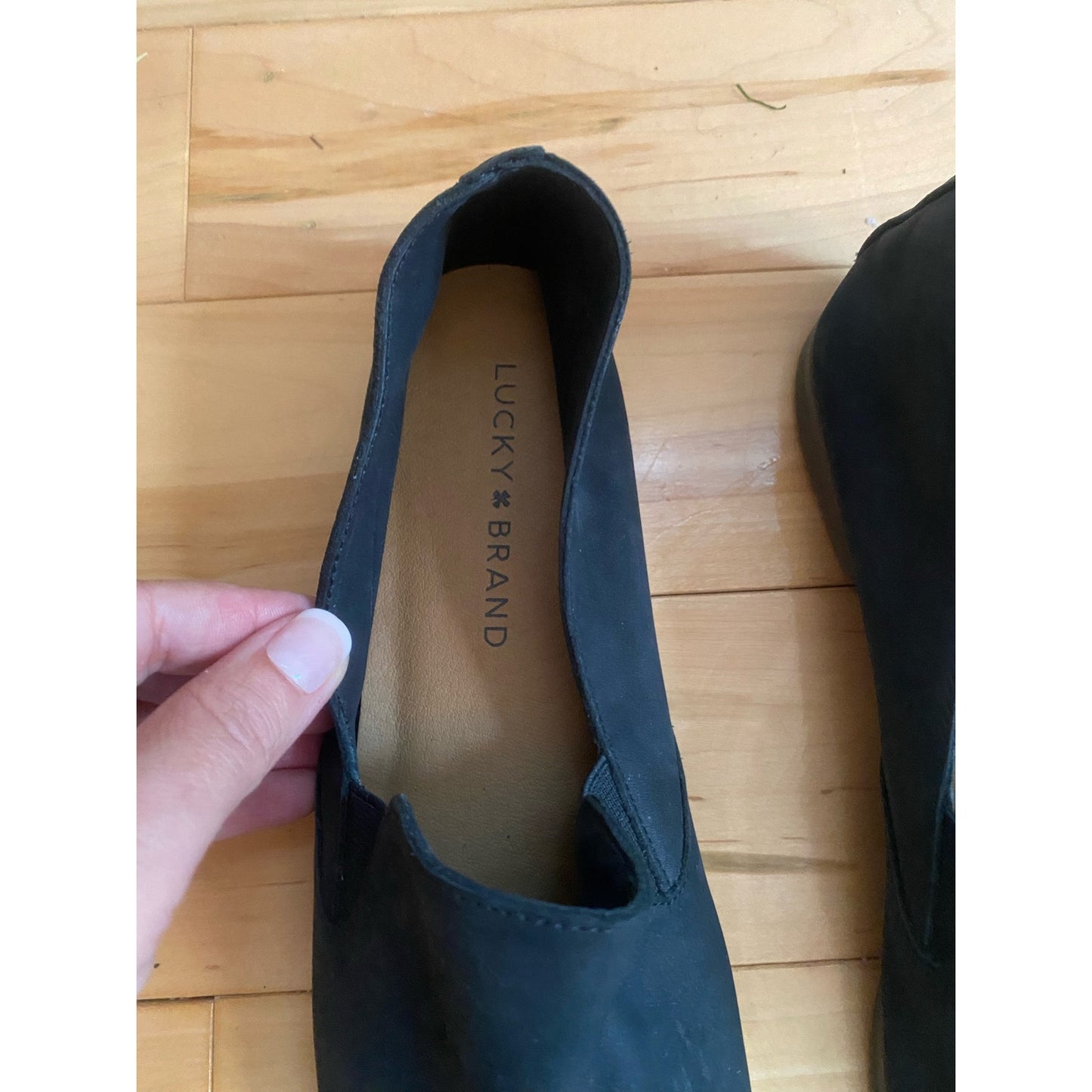 LUCKY BRAND Black Leather Charla Loafers Size 8