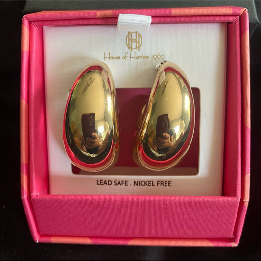 NIB House of Harlow 1960 Gold Earrings