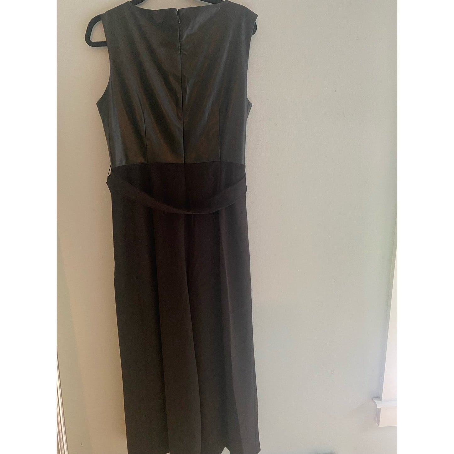 Calvin Klein Faxi Leather Jumpsuit Size 14