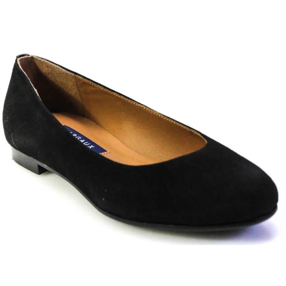 NIB Margaux Black Suede Ballet Flats Size 38.5