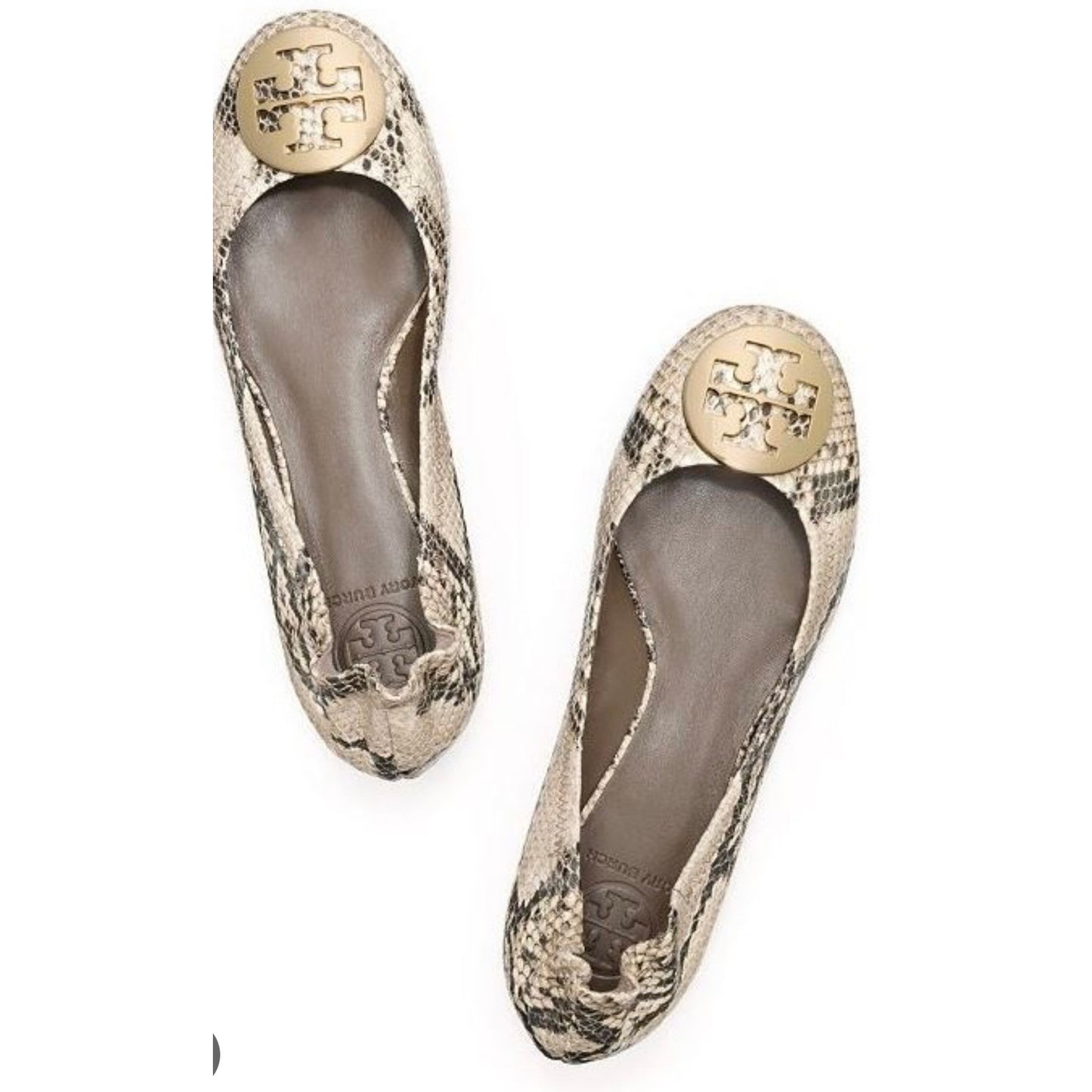 Tory Burch Reva Snakeskin Ballet Plats Size 8.5