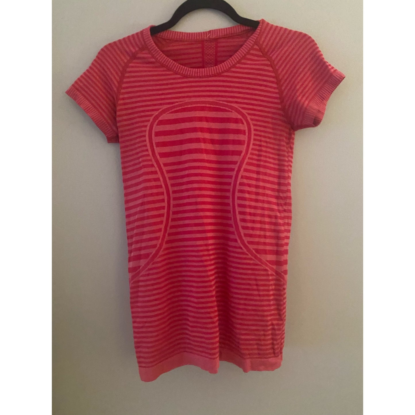 Lululemon Run Swiftly Heathered Berry Rumble Stripe Short Sleeve Top Size 6