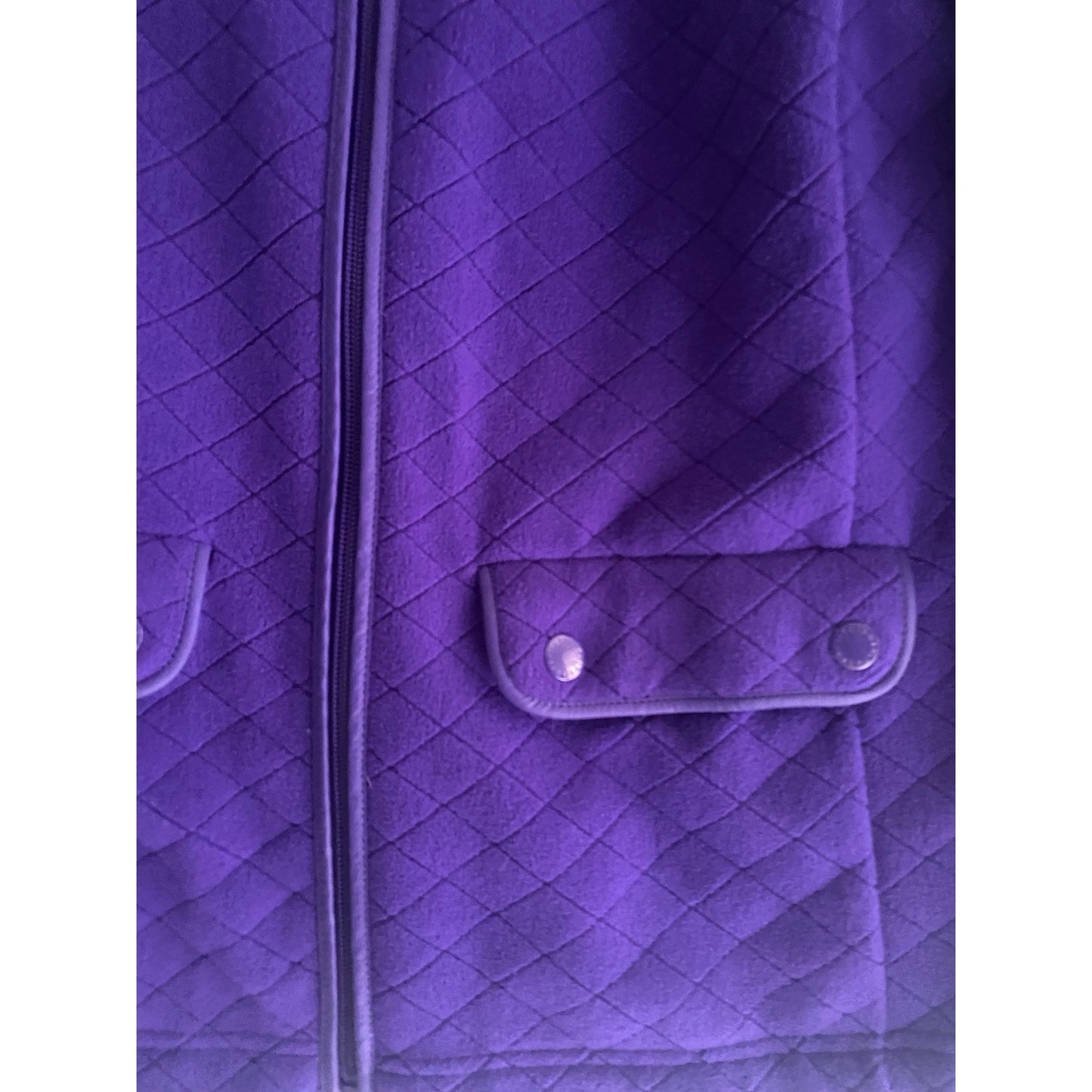 NWT Talbots Purple Fleece Diamond Texture Jacket Size P