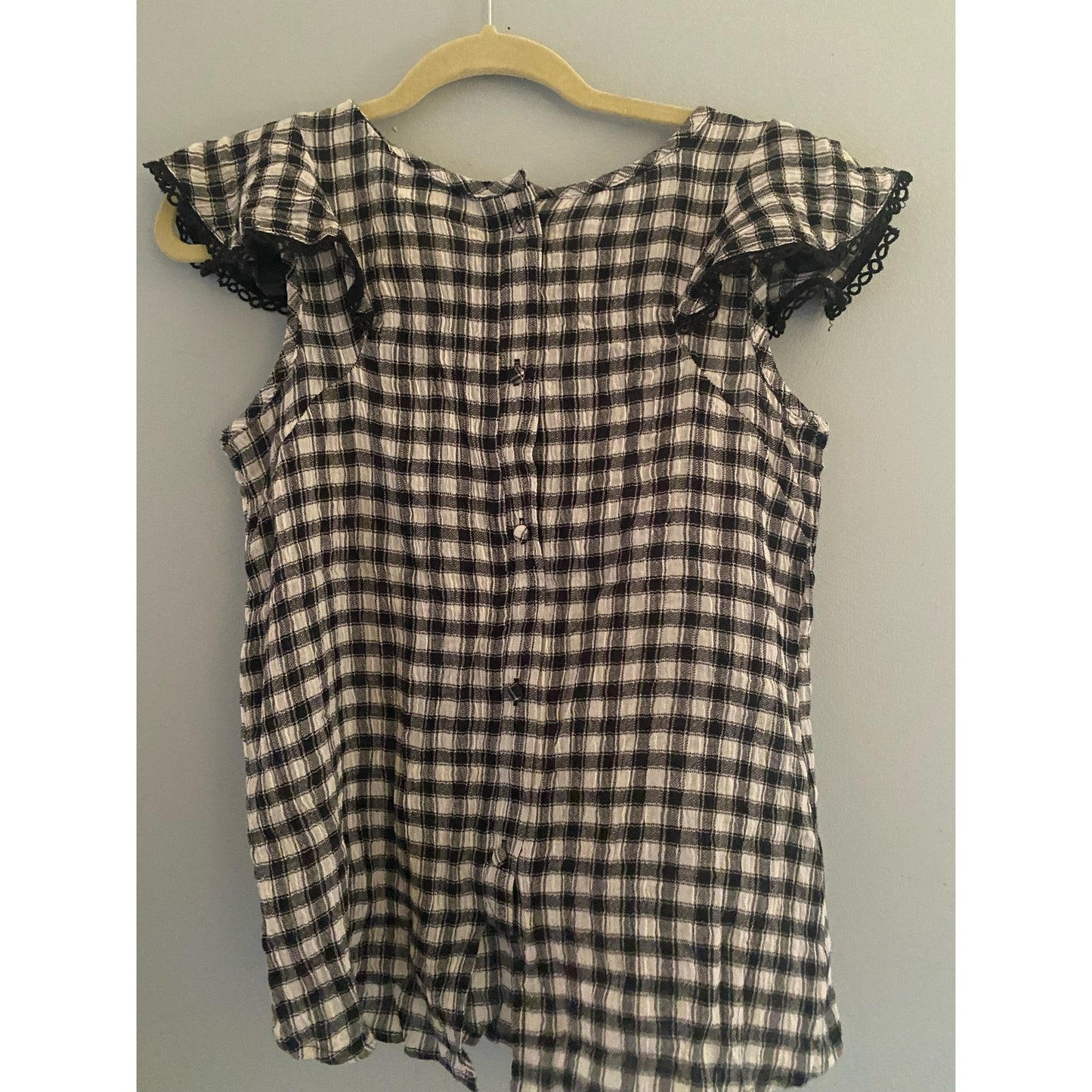 Michael Stars Black And White Checked Blouse Size S