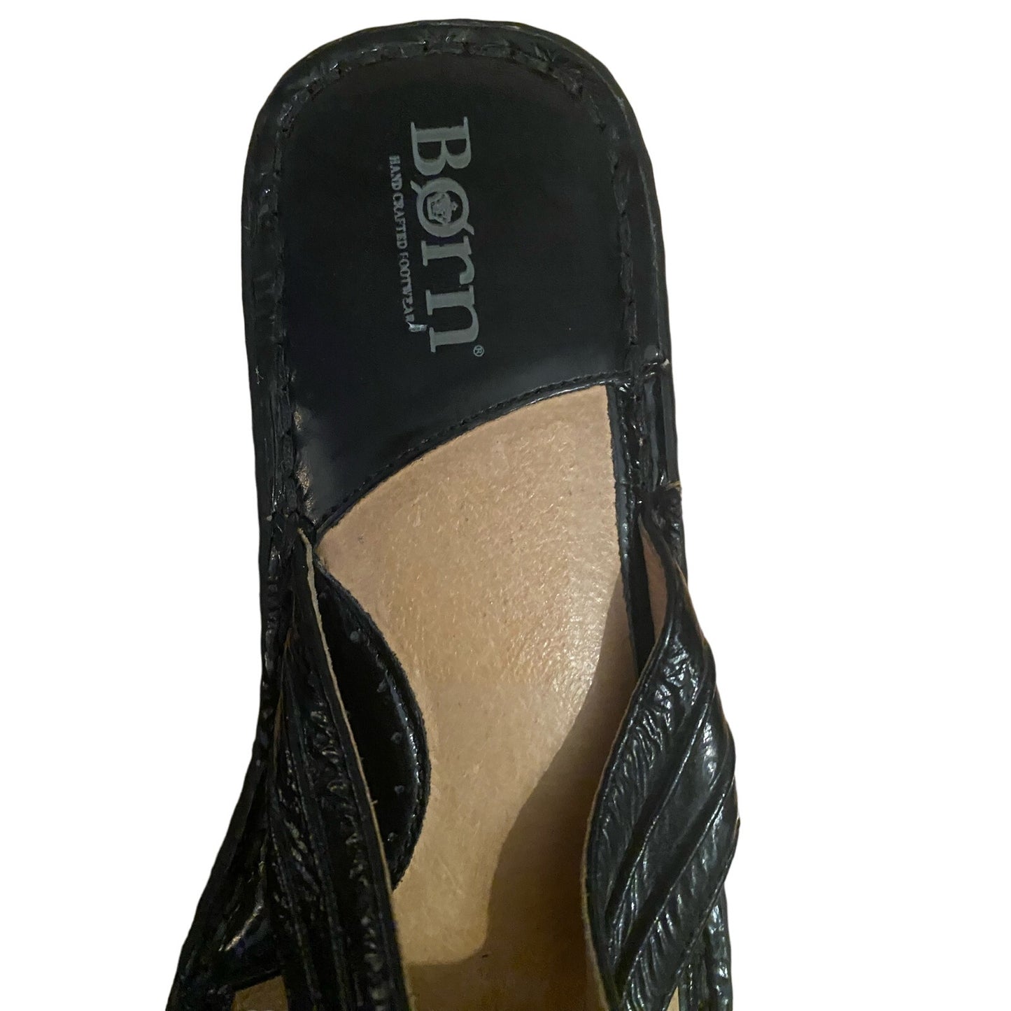 Born Black Leather Sandals Size 8