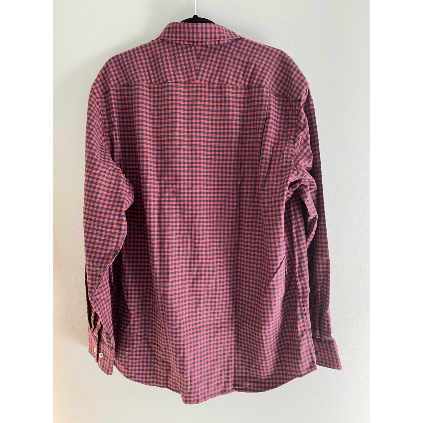 NWT Charles Tyrwhitt Button-Down Collar Non-Iron Twill Gingham Shirt - Salmon Pink Size XL