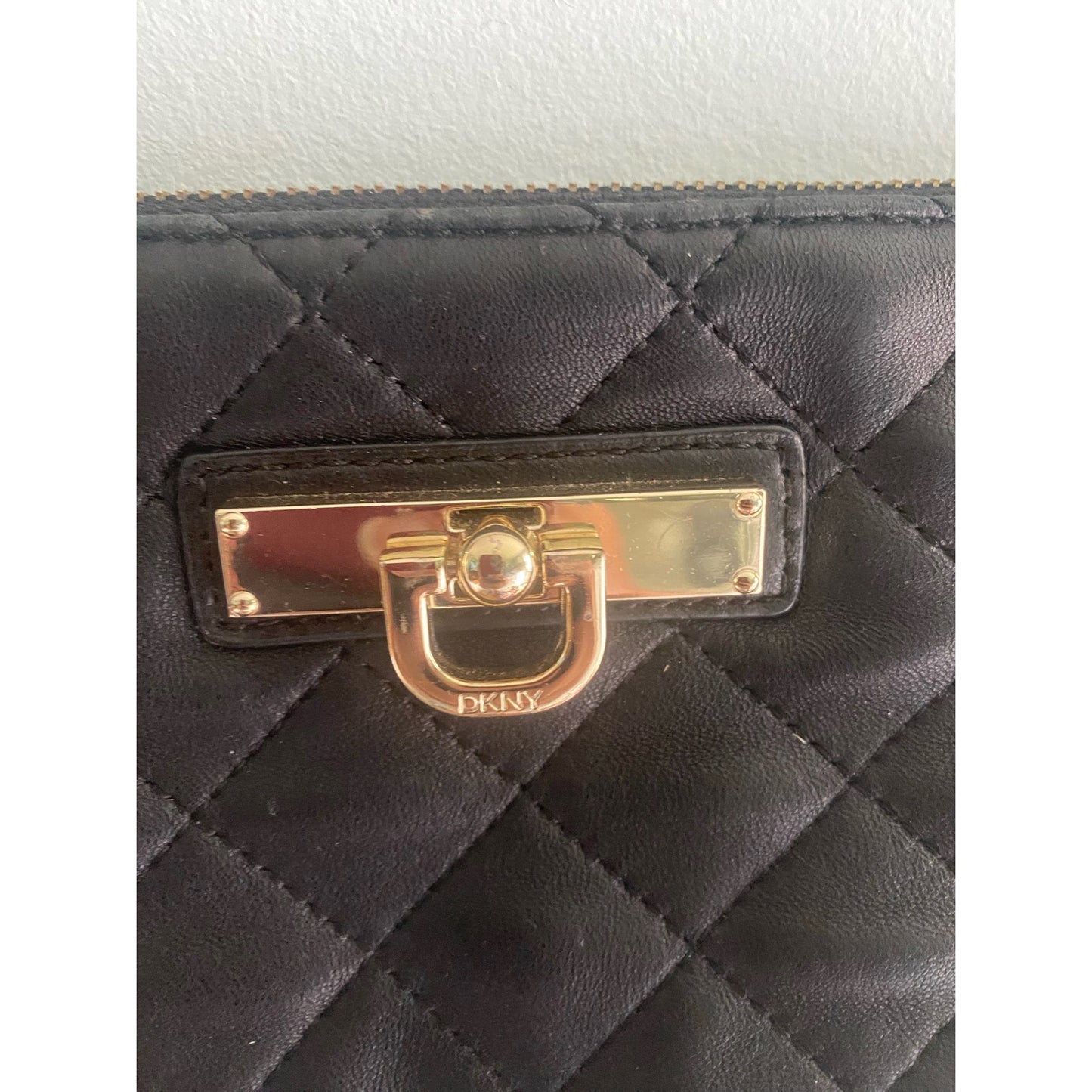 DKNY Lambskin Leather Black Quilted Handbag