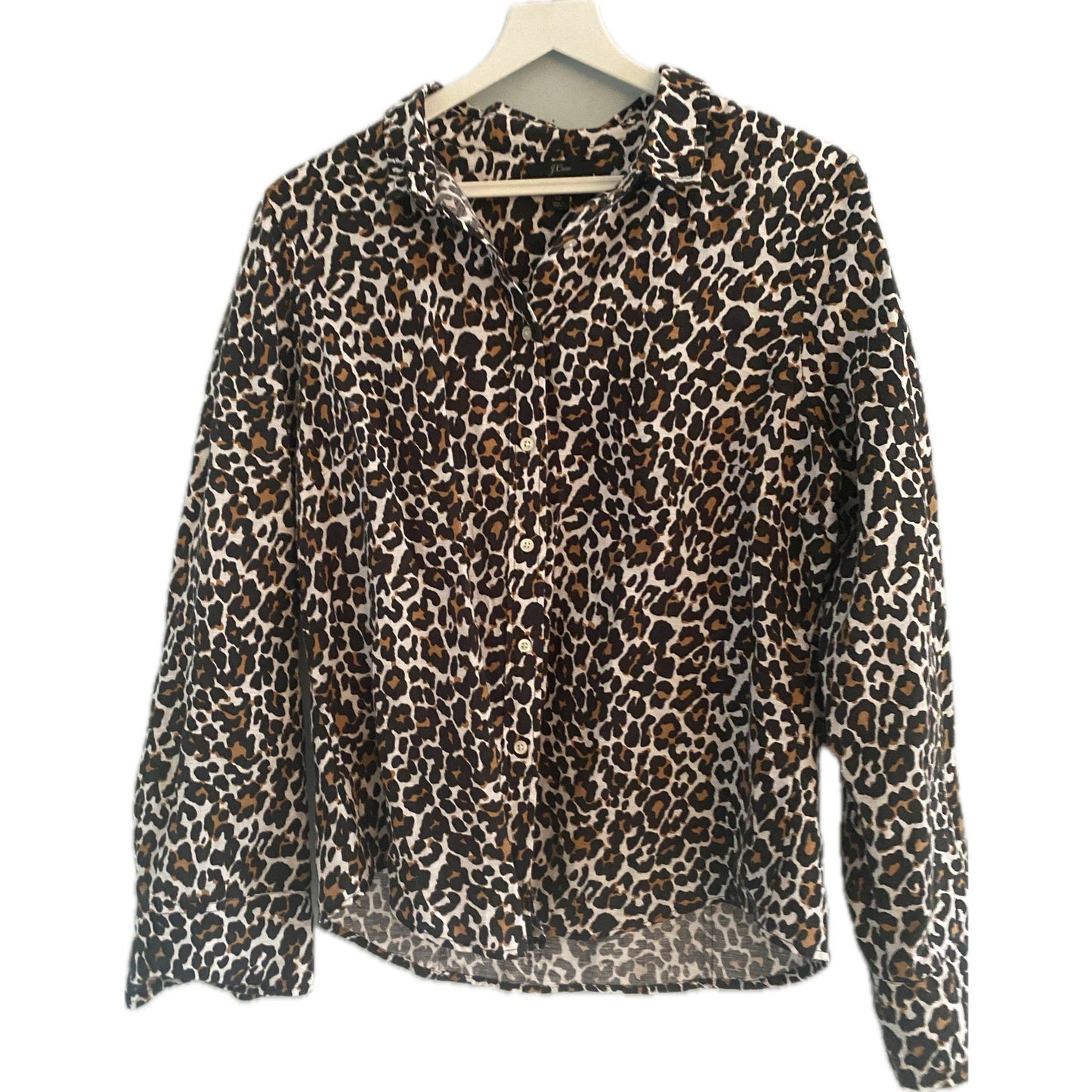 J. Crew Leopard Print Shirt Size 12 Slim