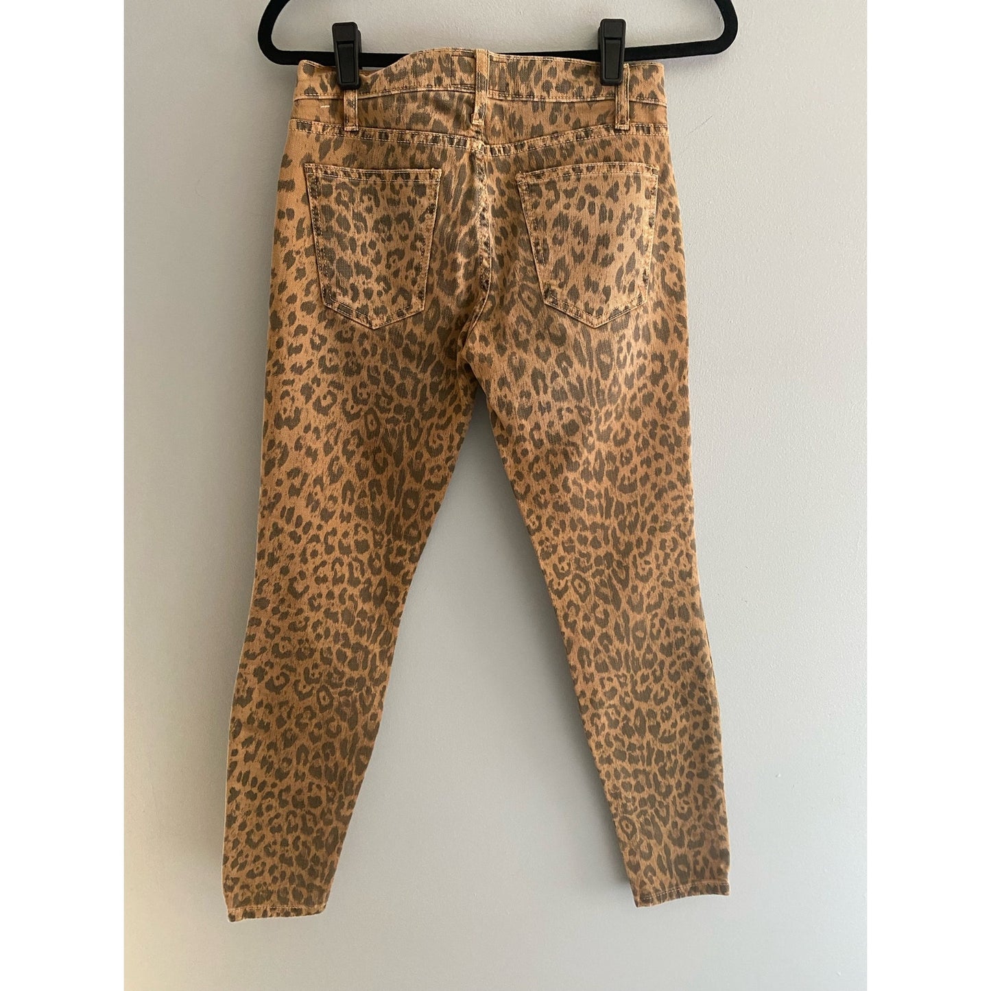 NWOT Current/Elliott Camel Brown Leopard Print The Stiletto Mid Rise Jeans Size 24