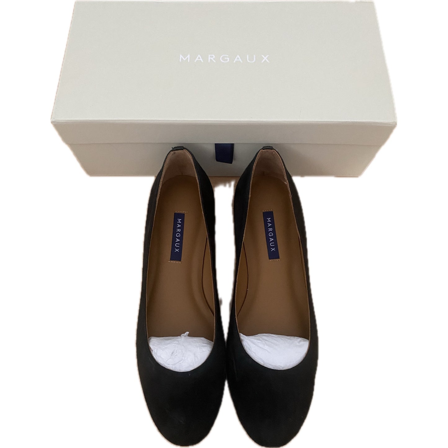 NIB Margaux Black Suede Ballet Flats Size 38.5