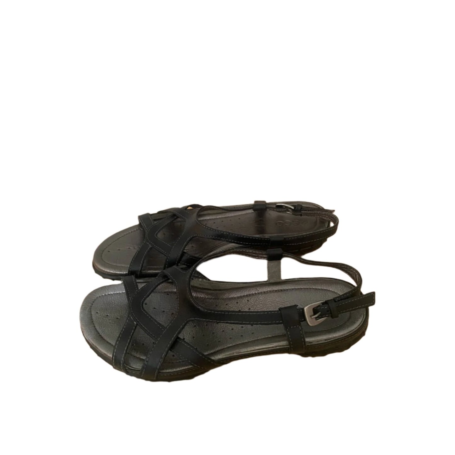 Ecco Black Leather Sandals Size 39