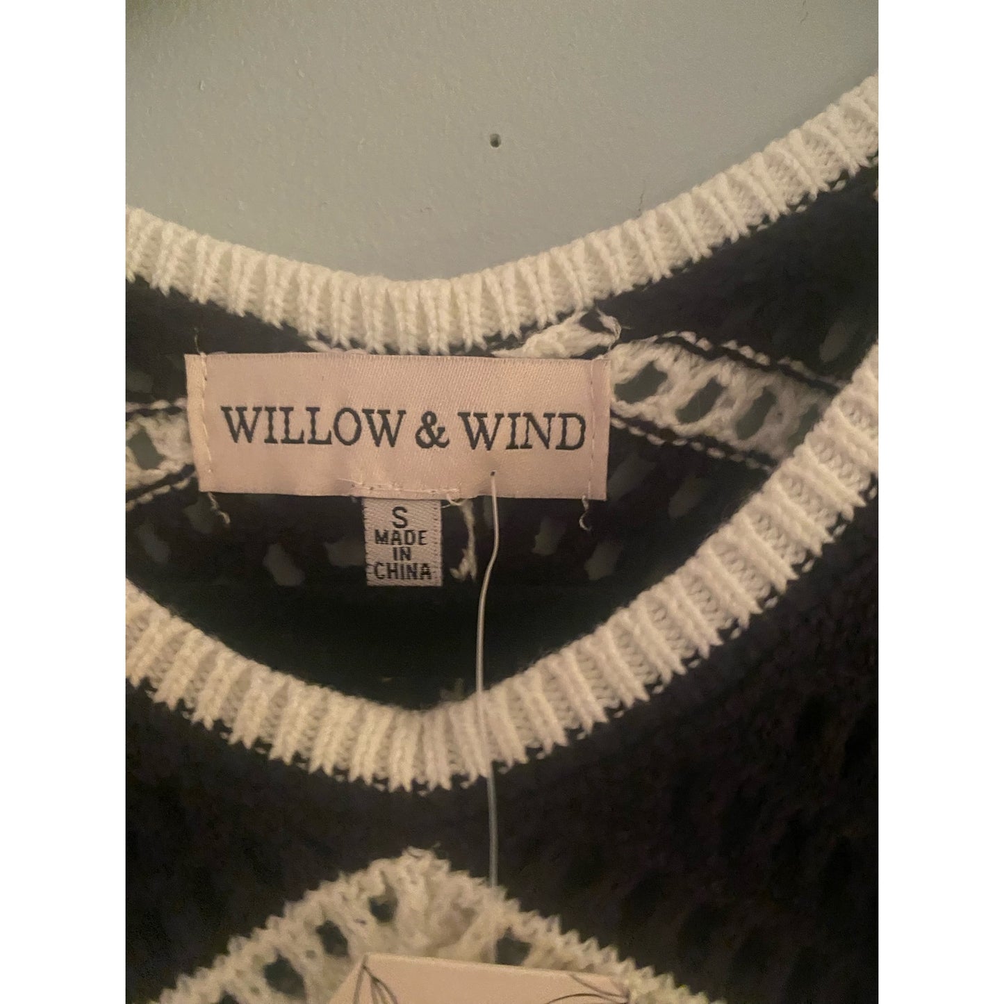 NWT Willow & Wind Crocheted Black and White Dress Size S