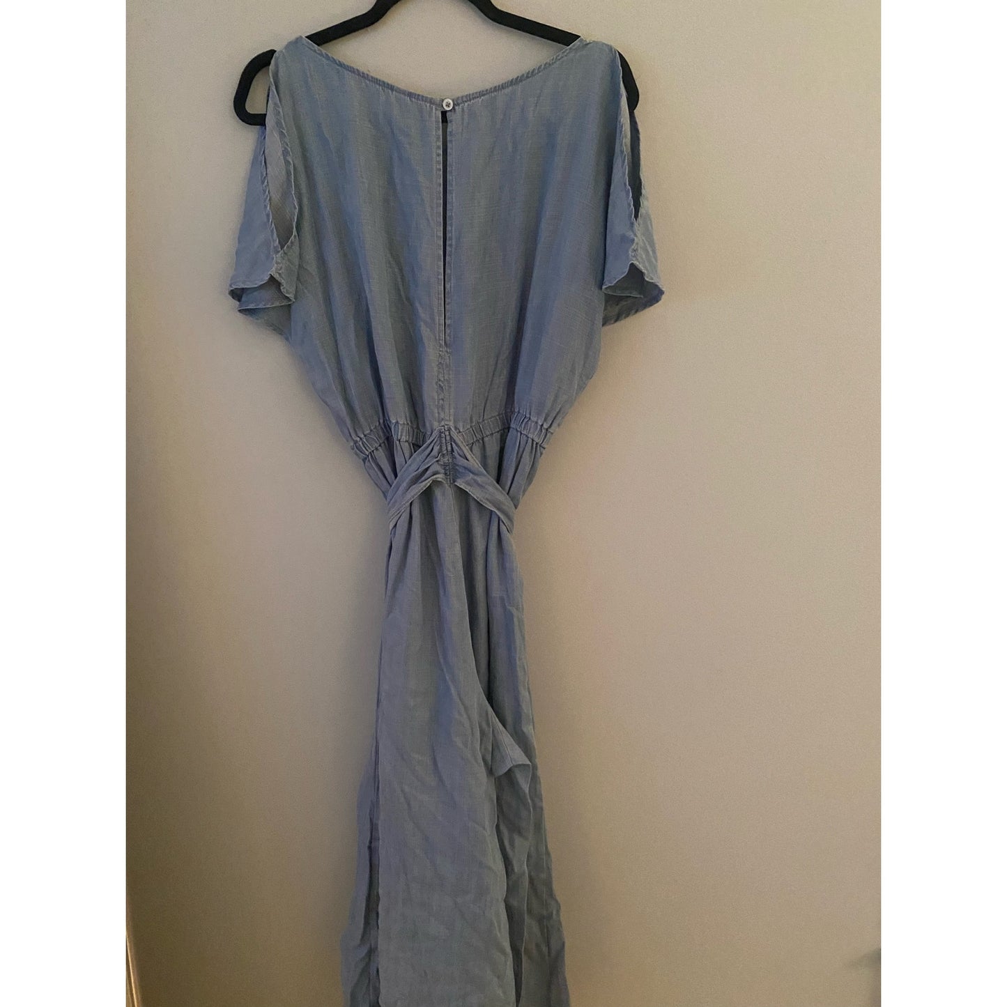 Plenty By Tracey Reese Chambray Cold Shoulder Jumpsuit Size S