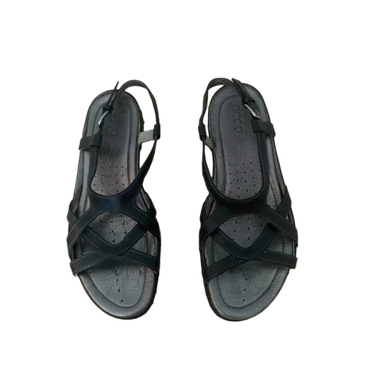 Ecco Black Leather Sandals Size 39