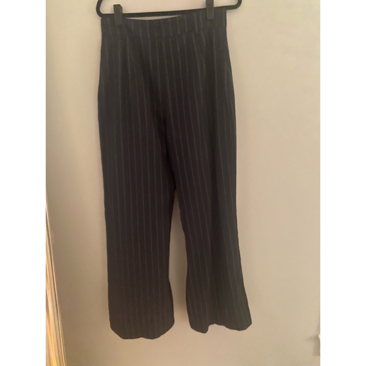 Free People Navy Pinstripe Wide Leg Pants Size 10