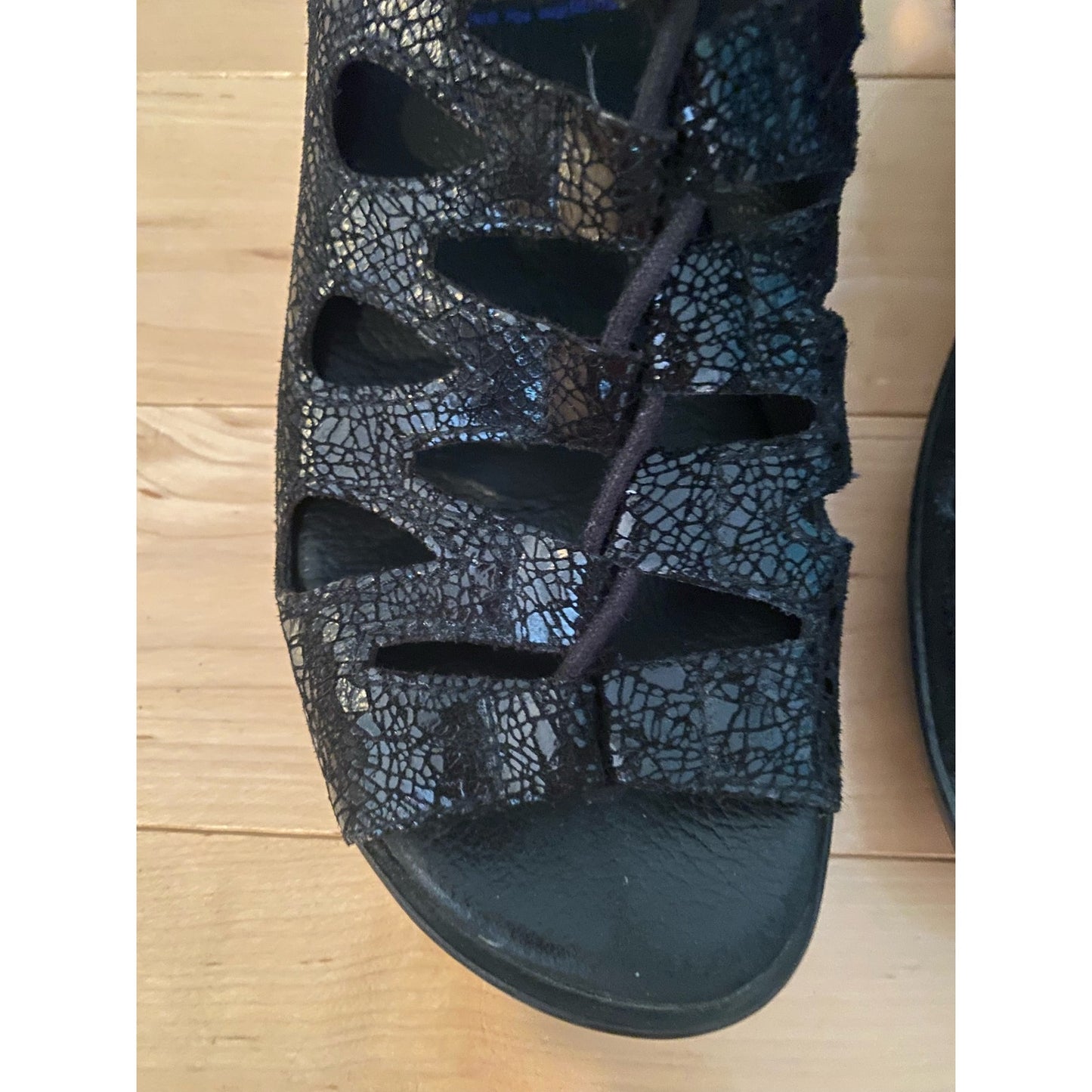 Wolky Black Gladiator Sandals Size 36