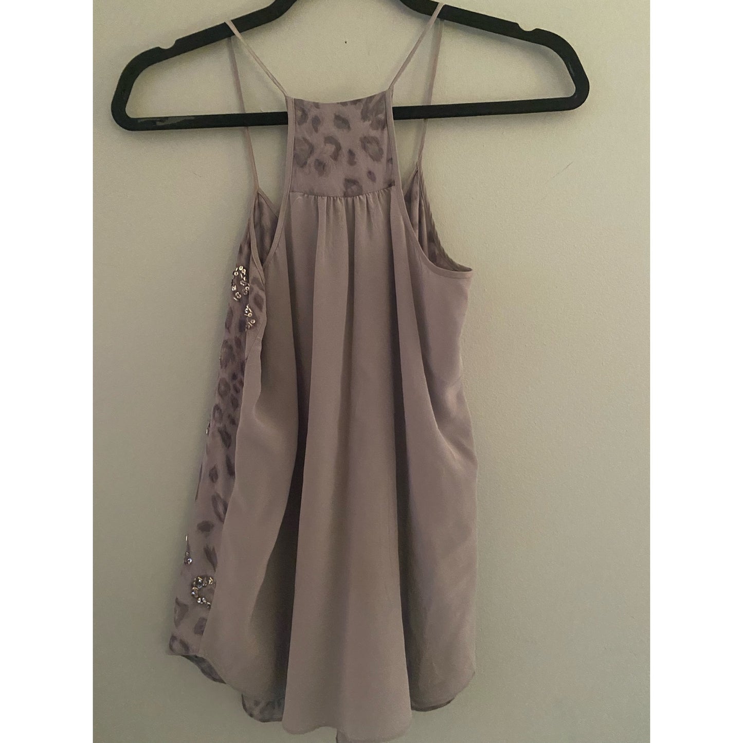 Rebecca Taylor Gray Sequined Silk Tank Size 0