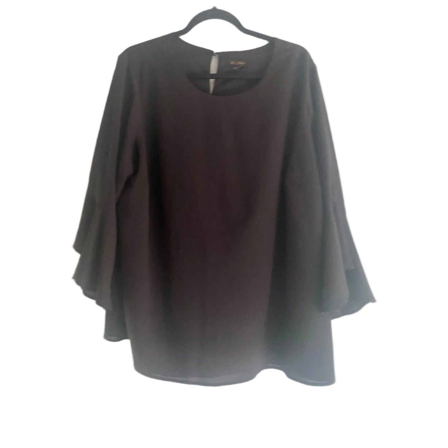 Goldray Black Bell Sleeve Top Size 2X