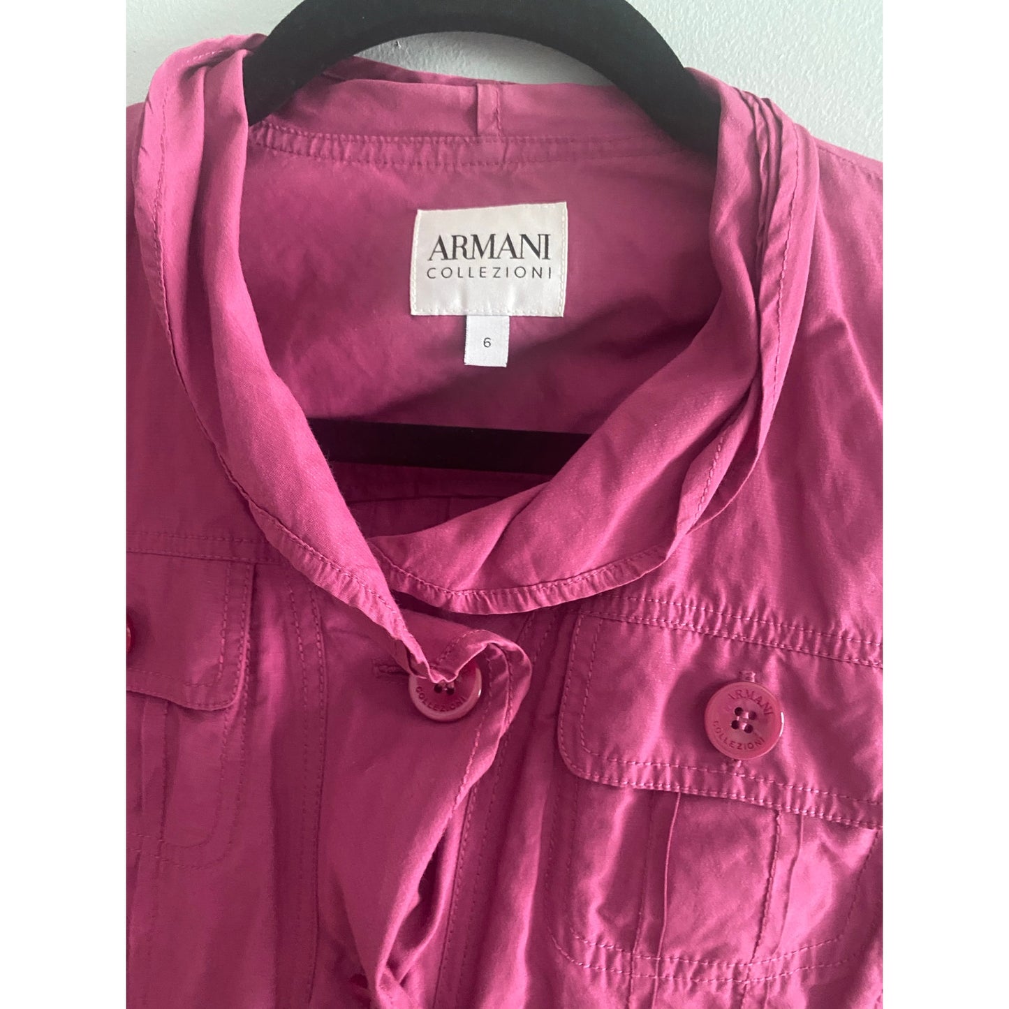 Armani Collezioni Waterproof Pink Jacket Size 6