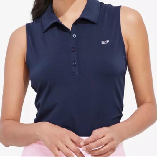 NWT Vineyard Vines Jersey Stretch Sleeveless Polo Shirt Size XS