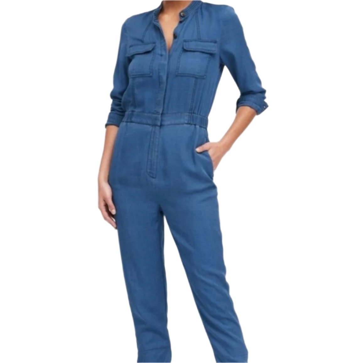 NWT Banana Republic Denim Tencel Jumpsuit Size 0