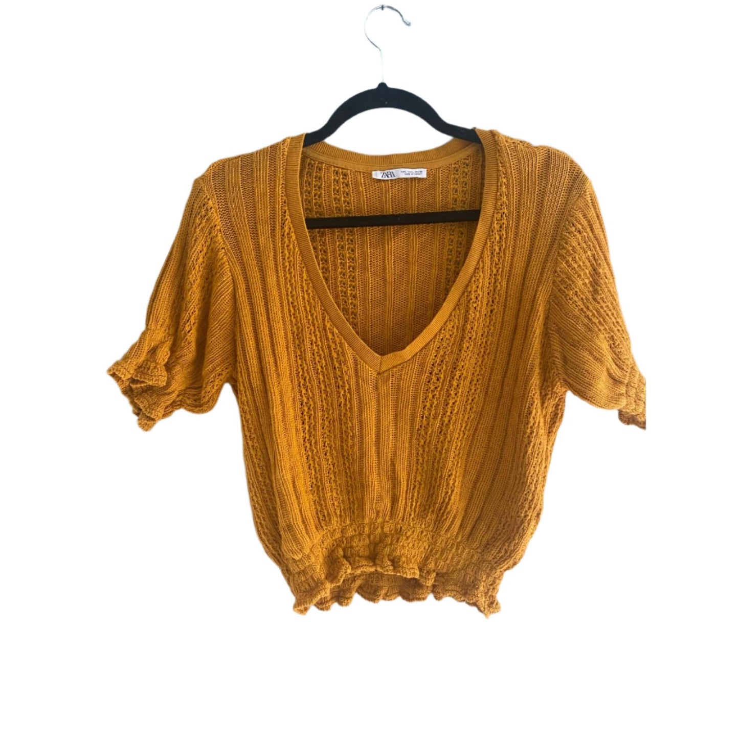 Zara Cropped V-Neck Sweater Size L