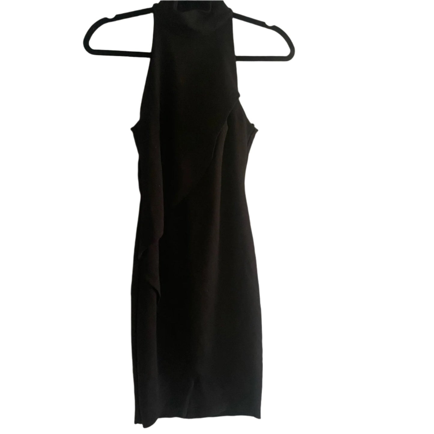 Bailey 44 Black Mock Neck Draped Dress Size XS