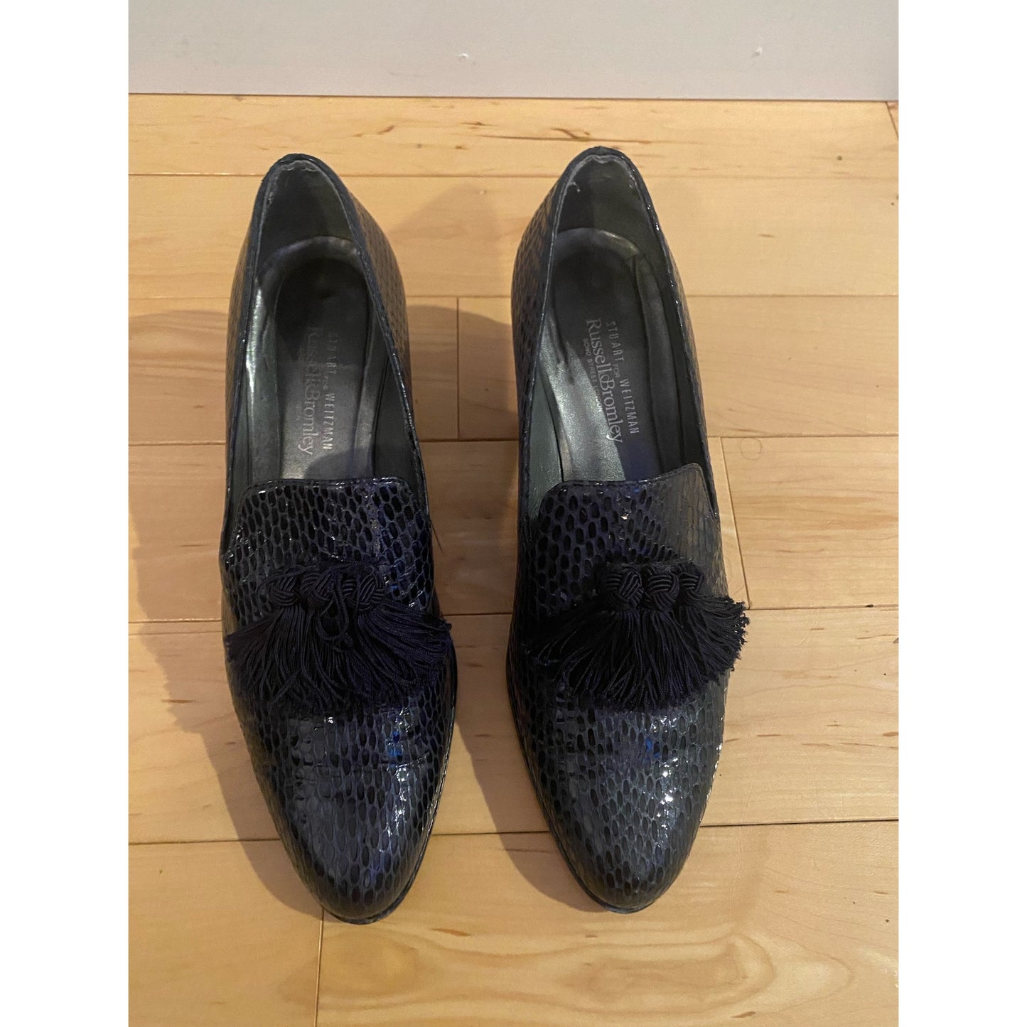 Stuart Weitzman For Russell Bromley Snakeskin Embossed Shoes Size 7.5