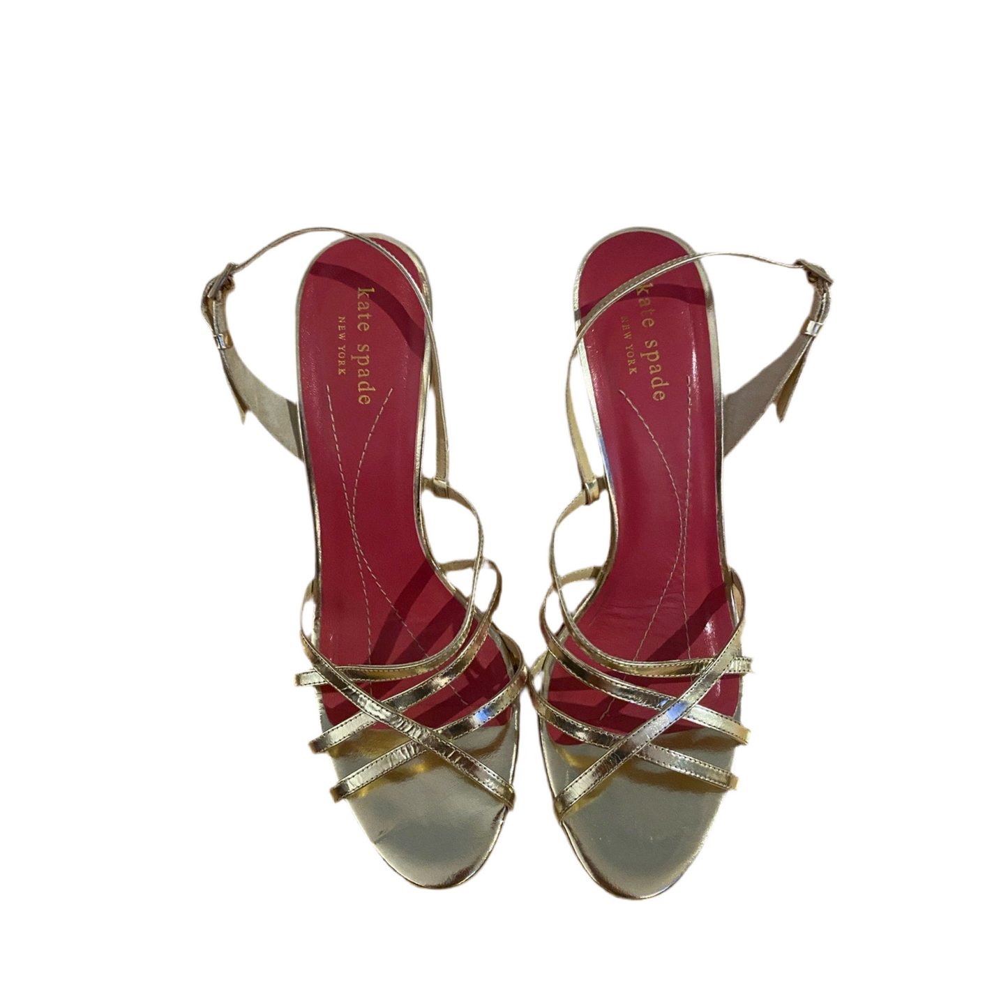 Kate Spade Gold Strappy Sandals Size 8