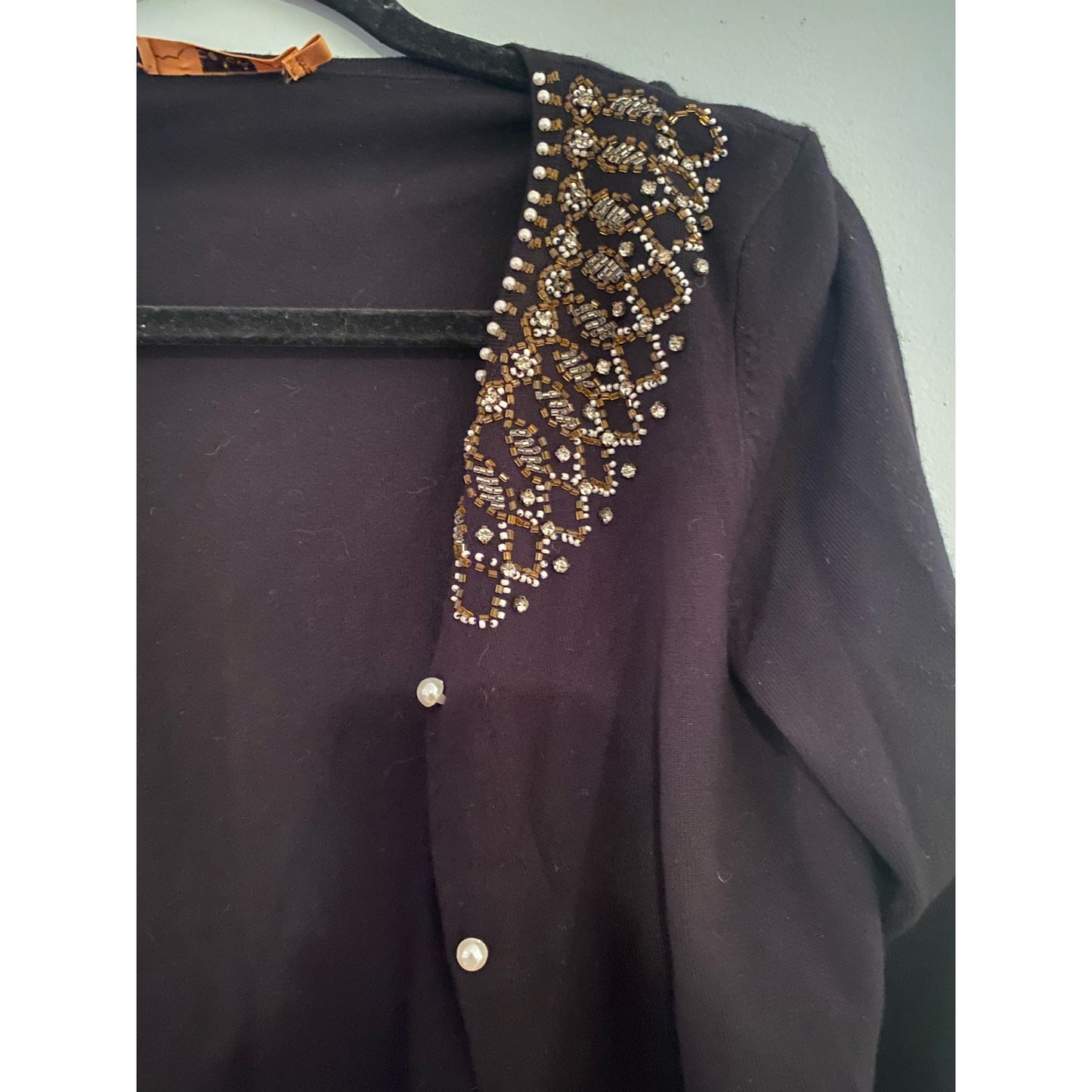 Belldini Black Beaded Cardigan Size  S