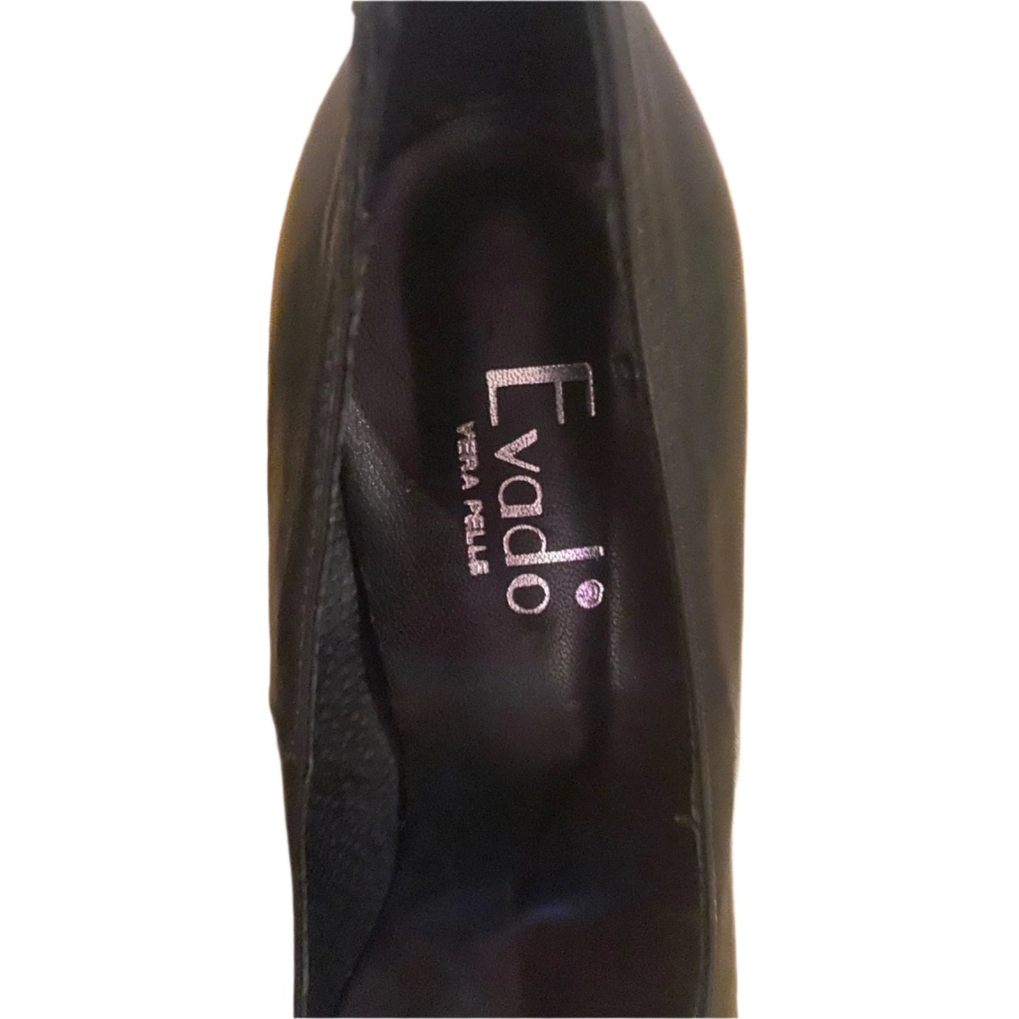 Evado Black Leather Heels Size 38