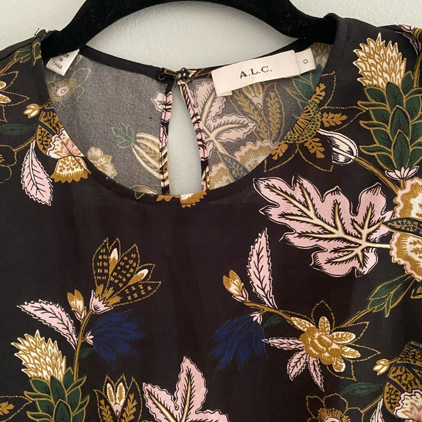 A.L.C Silk Floral Print Blouse Size 0