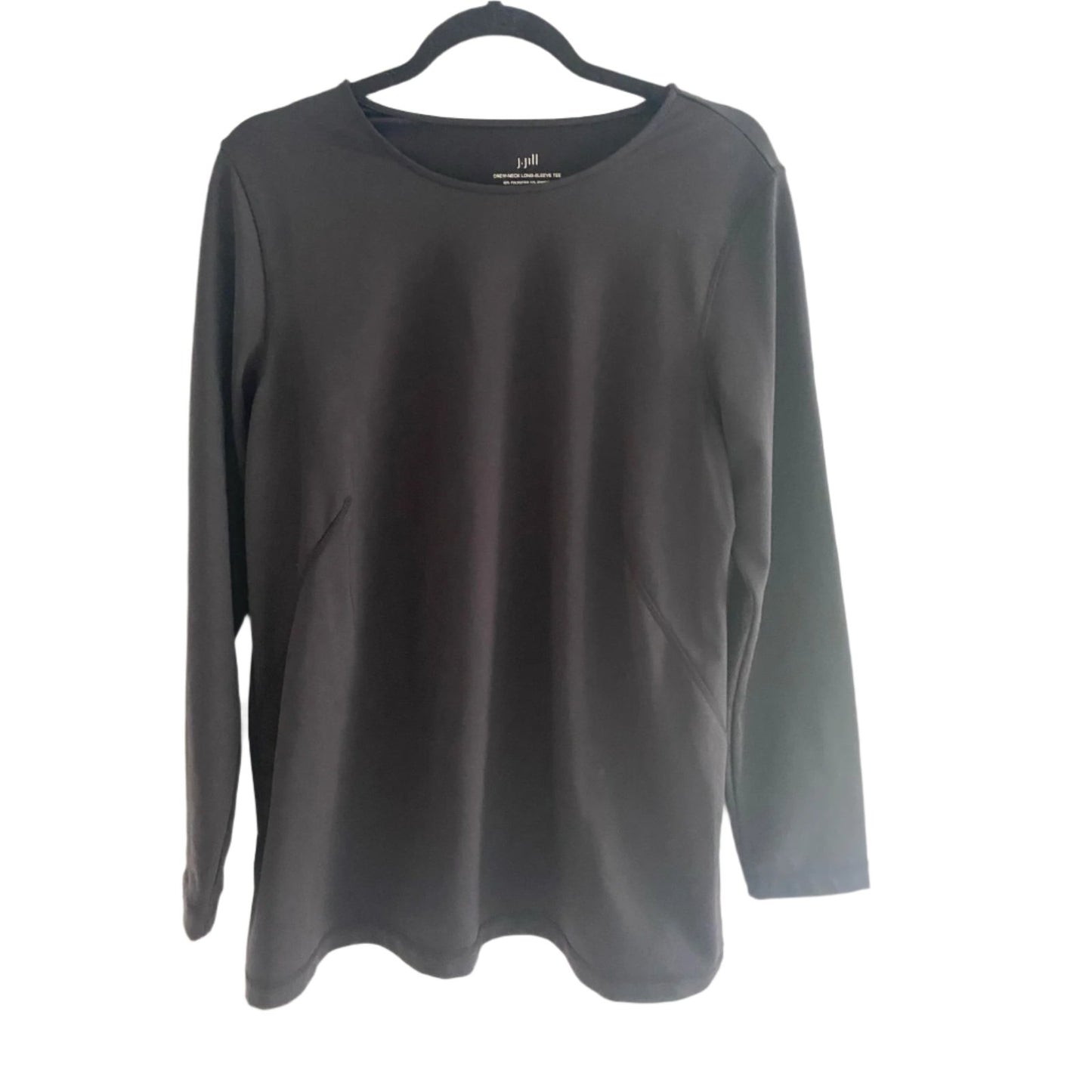 J. Jill Black Crew Neck Long Sleeved Tee Size L