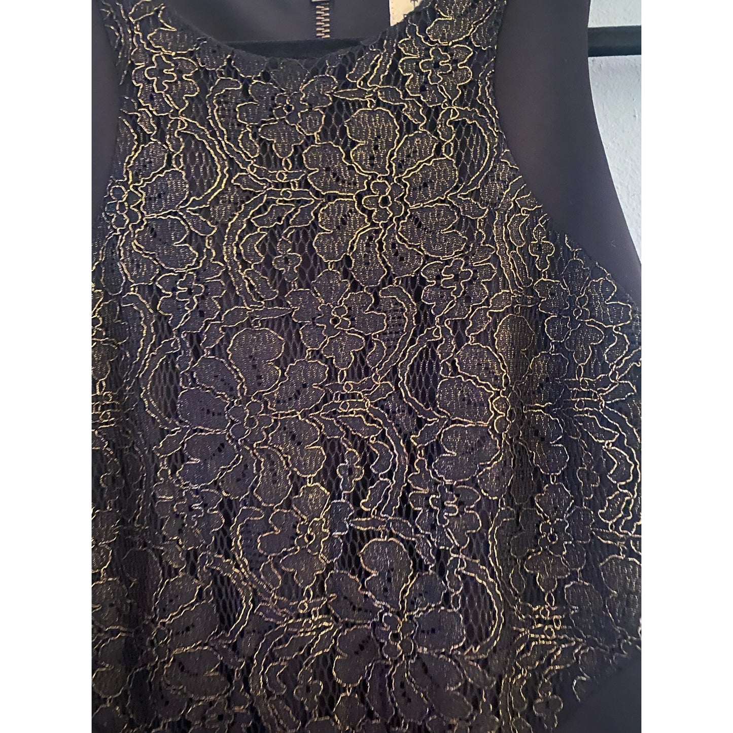 NWOT Torn By Ronny Kobo Shiran Black Lace Dress Size L