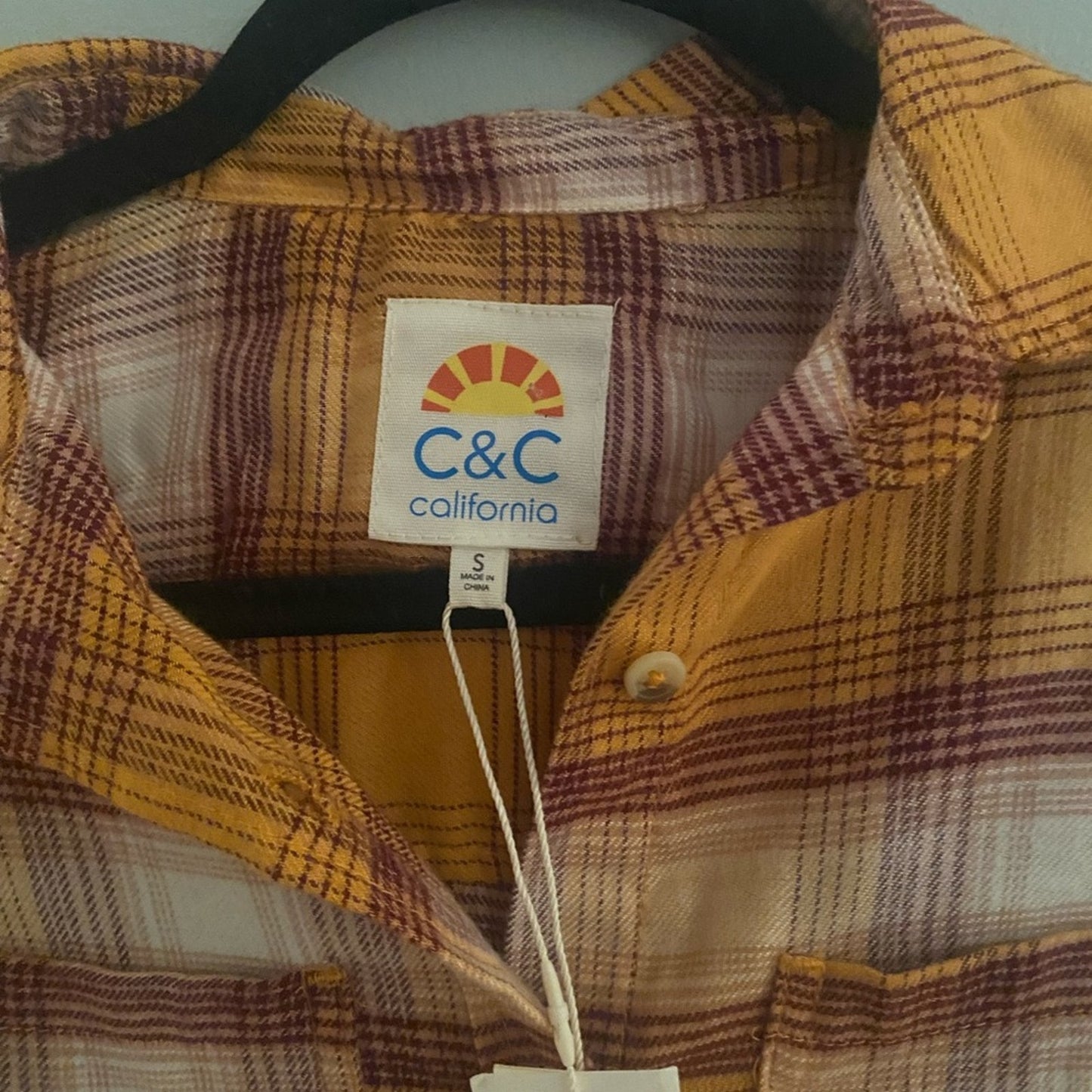 NWT C & C California Flannel Plaid Shirt Size S