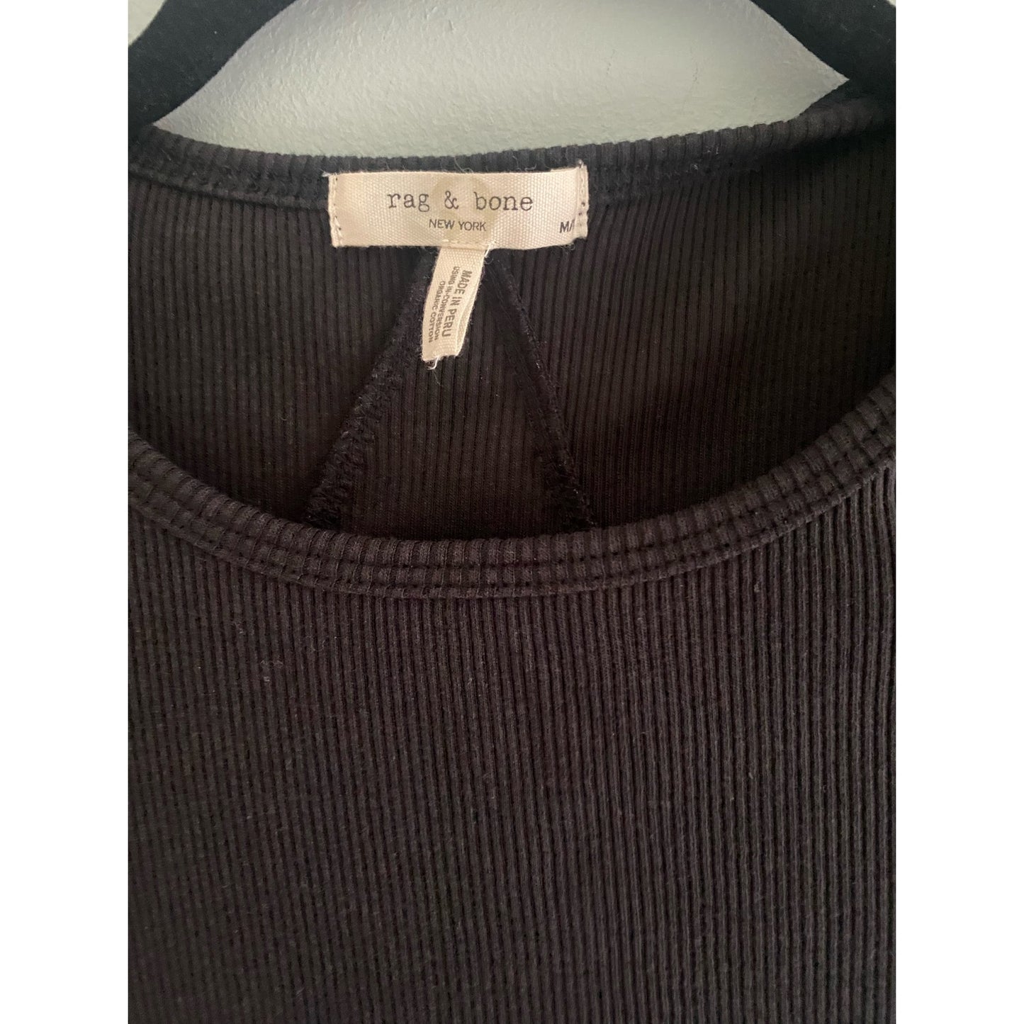 Rag & Bone Black Ribbed Shirt Size M