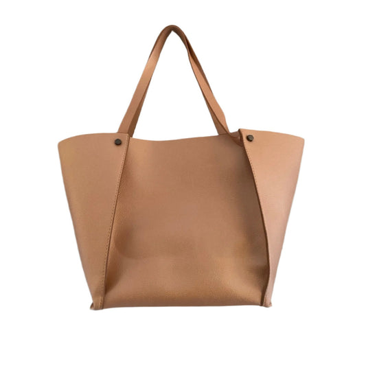 Neiman Marcus Rose Gold Pearlized Tote With Bolts