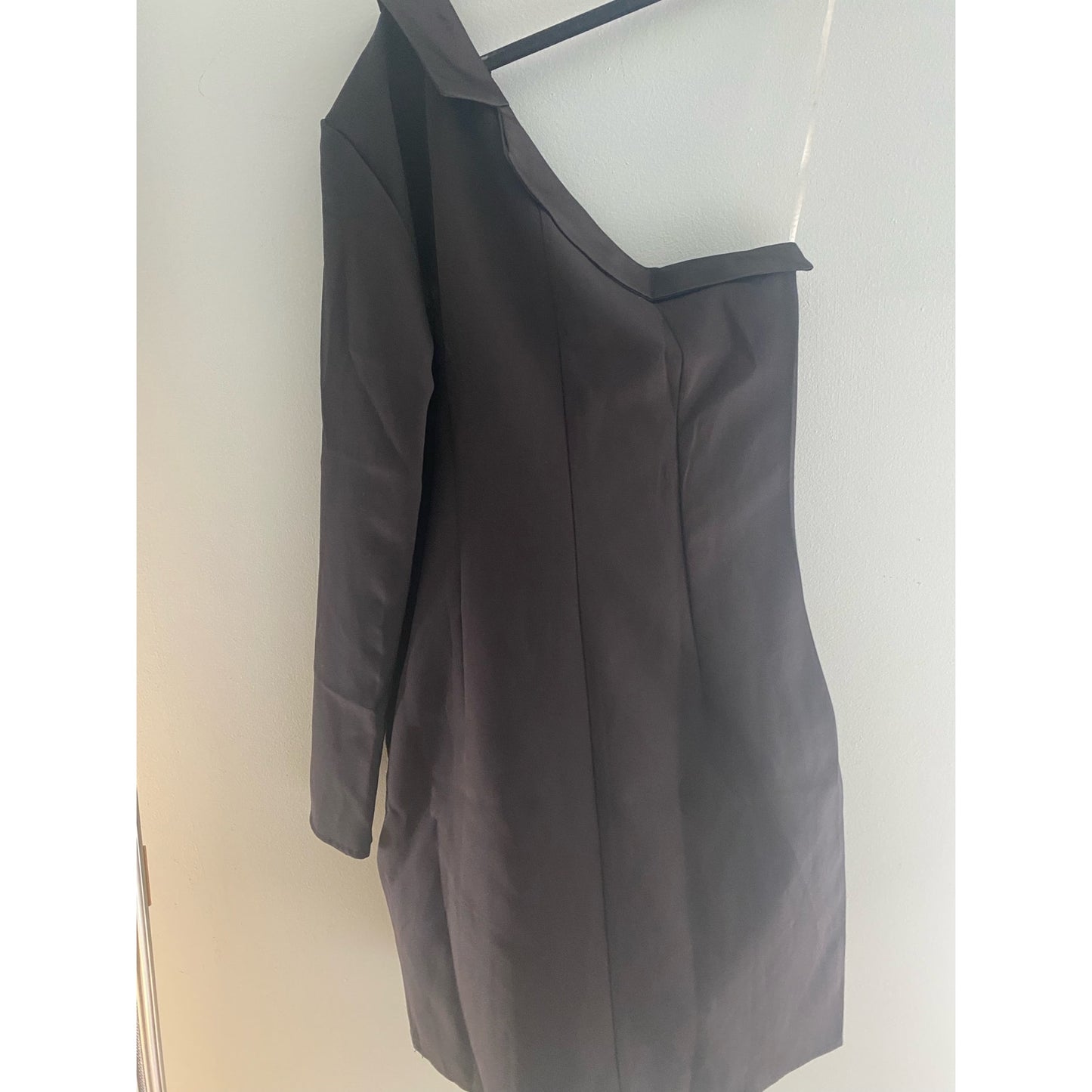 NWT Trendyol Black One Shoulder Cocktail Dress Size 38