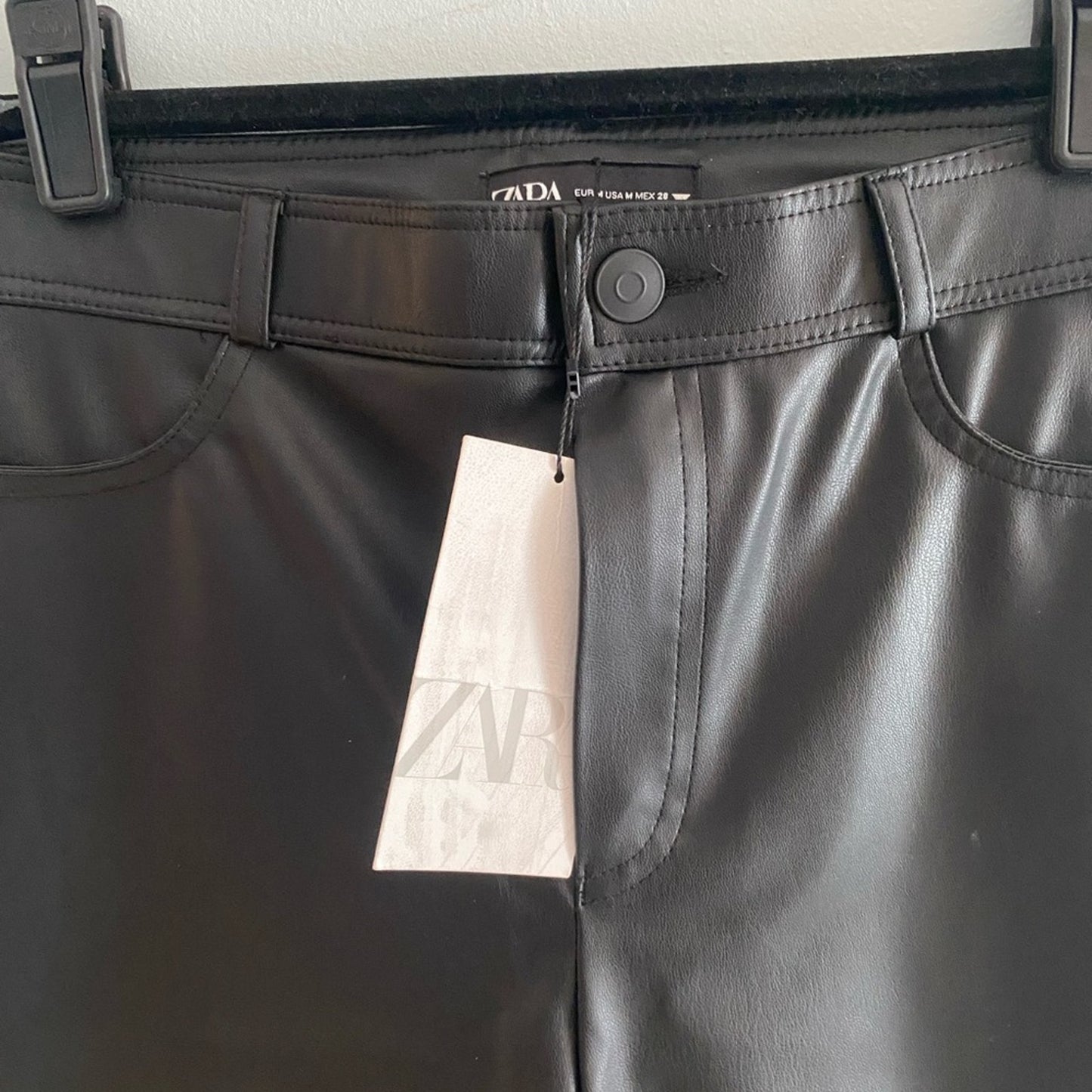 NWT Zara Faux Leather Leggings Size M