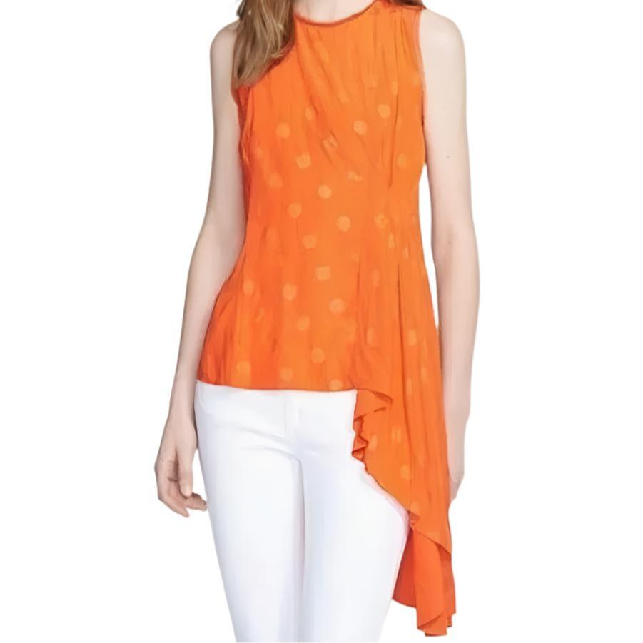 Elizabeth and James Asymmetrical Polka Dot Top Size S