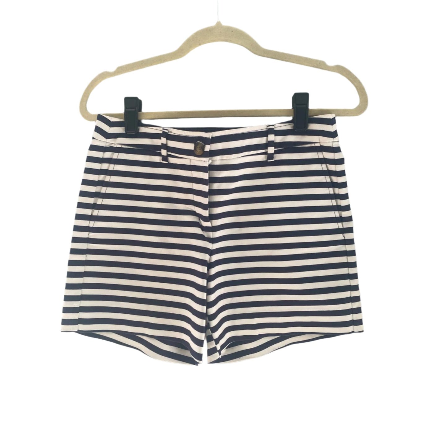 Boden Navy And White Striped Shorts Size 4