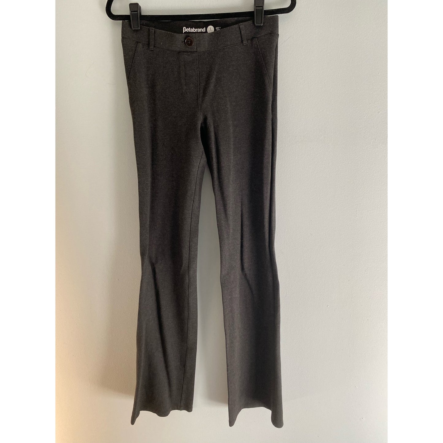 Betabrand Dress Yoga Pant in Charcoal Size S Long